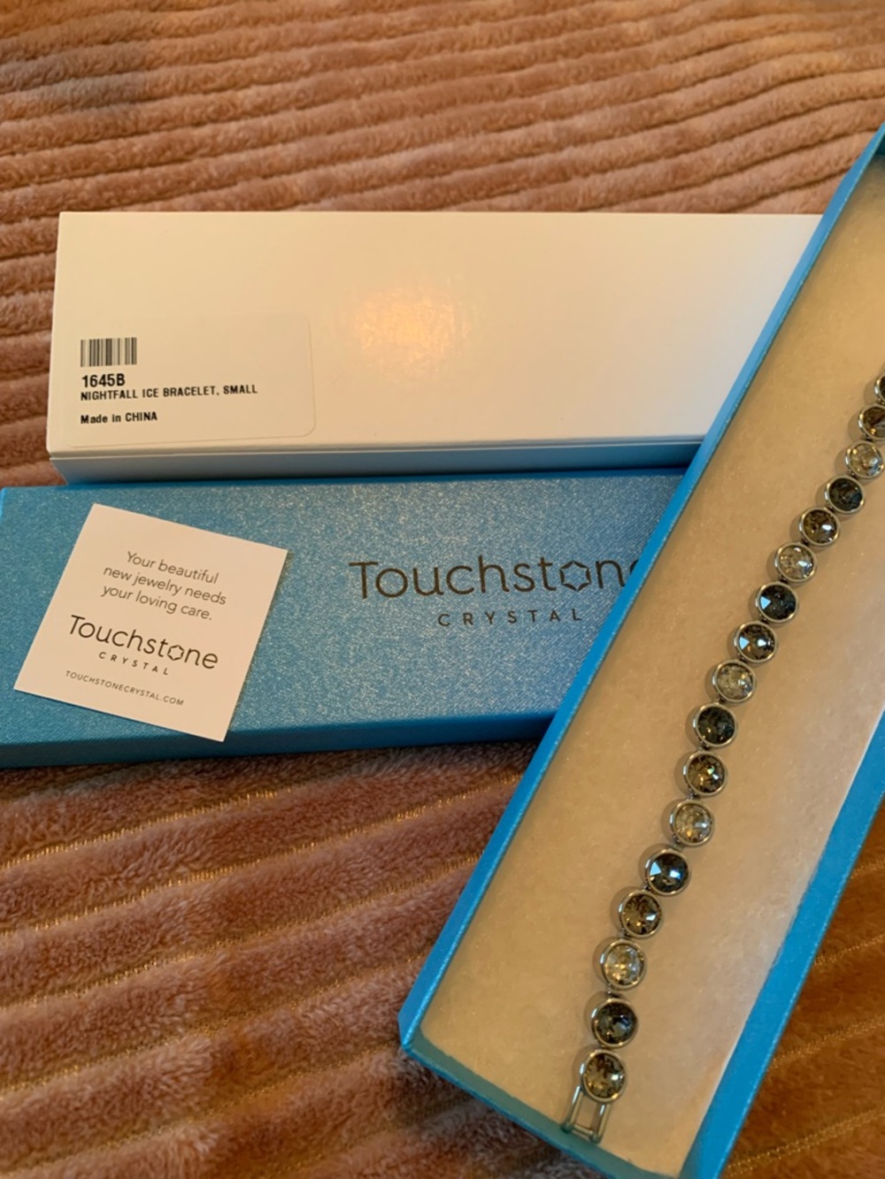 Touchstone Crystal Nightfall Ice Bracelet in Silver and Clear Small